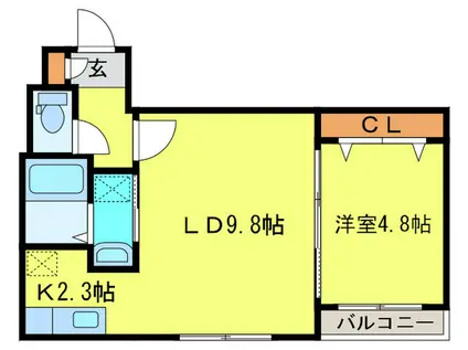LA DIVA(1LDK/2階)の間取り写真