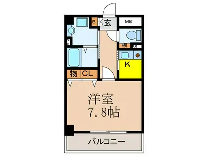 グラヴイール(1K/7階)の間取り写真