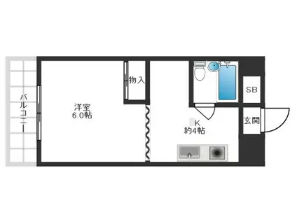 野田マンションII(1K/3階)の間取り写真