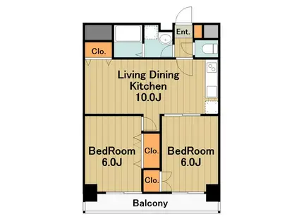 アールメゾン(2LDK/6階)の間取り写真