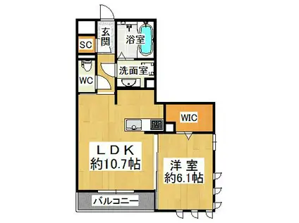 セジュール福田(1LDK/2階)の間取り写真