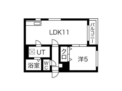 メゾンドソレイユ未来(1LDK/3階)の間取り写真