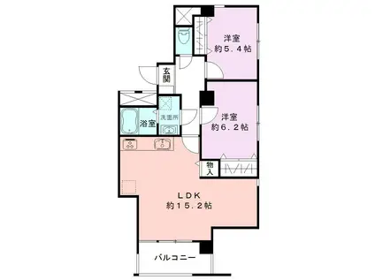 アテンドビル(2LDK/5階)の間取り写真