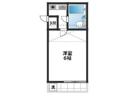 シティパレス八幡I(1K/2階)の間取り写真