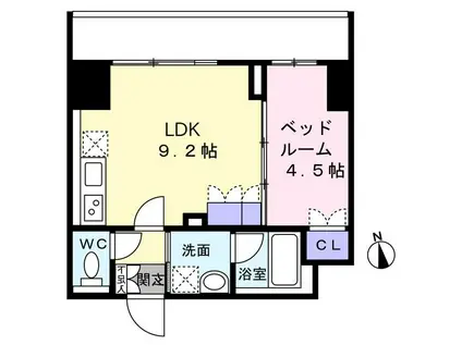 渡幸ベルメゾン五橋(1LDK/3階)の間取り写真