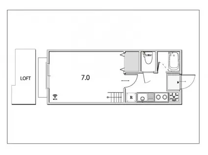 ポルト97(1K/1階)の間取り写真