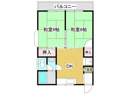 ハイム60(2DK/2階)の間取り写真