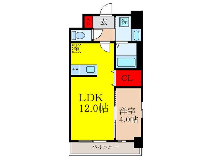 ブランシエスタ南吹田パークサイド(1LDK/10階)の間取り写真
