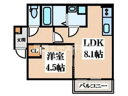 ALEGRIA四条畷(1LDK/1階)の間取り写真
