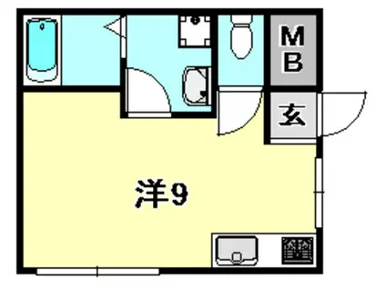 メゾンドリーフ(ワンルーム/2階)の間取り写真