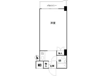 スクエア長者町(ワンルーム/9階)の間取り写真