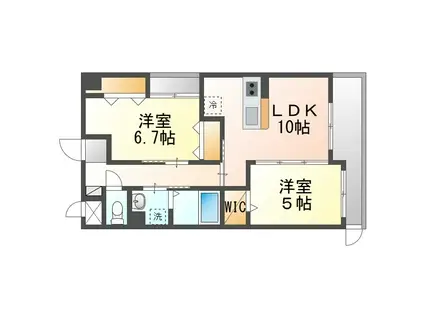 コンフォート フィールド(2LDK/5階)の間取り写真