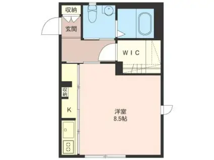 グレインコート(ワンルーム/1階)の間取り写真