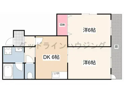 ハイツクローバー(2DK/1階)の間取り写真