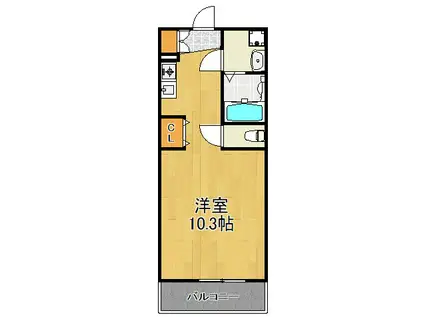 クレインステージ鶴見(ワンルーム/4階)の間取り写真