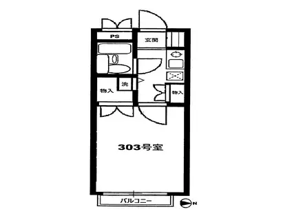 ニューパレス(1K/3階)の間取り写真