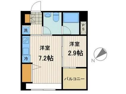 ハイリーフ上野(1DK/11階)の間取り写真