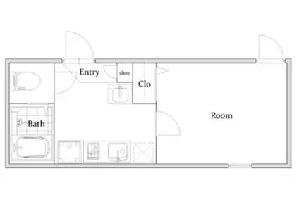 BLOOM氷川台(1K/2階)の間取り写真