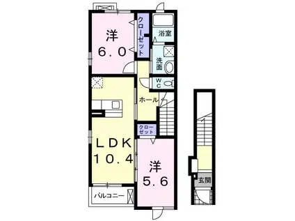 ファインA(2LDK/2階)の間取り写真