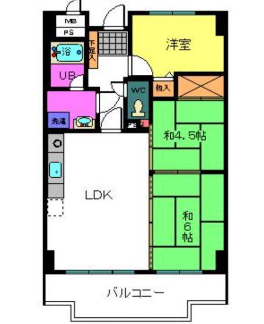 ライオンズマンション泉南樽井第2(3LDK/5階)の間取り写真