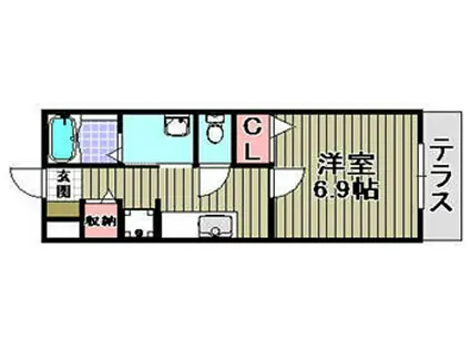 キュービック(1K/2階)の間取り写真