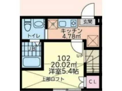 CASA永山(1K/1階)の間取り写真