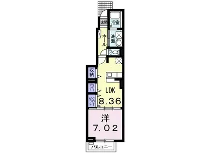 グランベル(1LDK/1階)の間取り写真