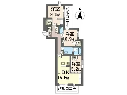 レプス 光ヶ丘(3LDK/3階)の間取り写真