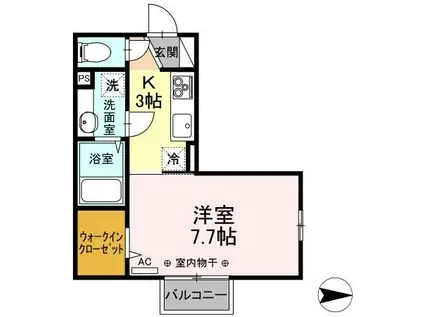 クラージュ(1K/2階)の間取り写真