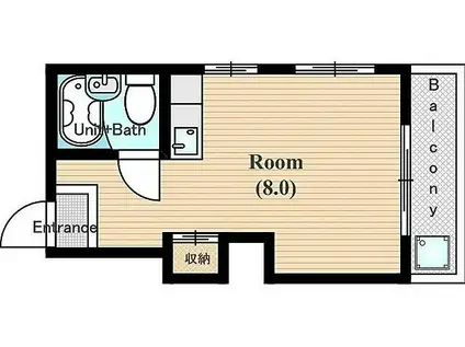 テラス前川(ワンルーム/2階)の間取り写真