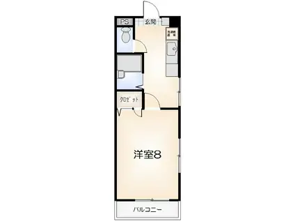 グランドハイアット(1K/4階)の間取り写真