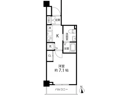 蓮根レジデンス(1K/5階)の間取り写真