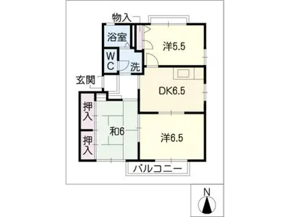 グリーンパレス(3DK/2階)の間取り写真