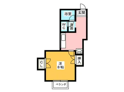 サニーヒル古市(1K/2階)の間取り写真