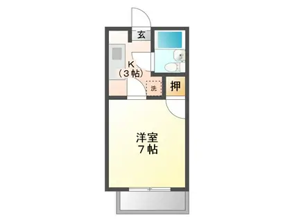 コスモハイツ(1K/3階)の間取り写真