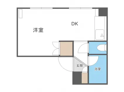 日勝ビル東札幌(1DK/5階)の間取り写真