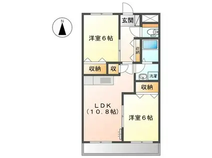 グランベールC(2LDK/1階)の間取り写真