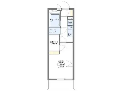 レオパレスバーディーパレス(1K/2階)の間取り写真