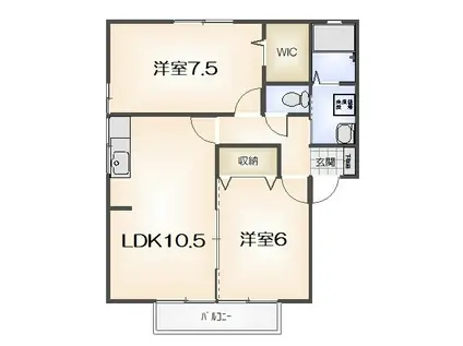 サニーヒル沖浜(2LDK/1階)の間取り写真