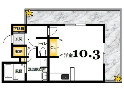 ランドマークシティ相生橋(1K/3階)の間取り写真