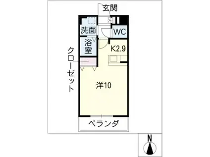 ブルーム名駅(ワンルーム/7階)の間取り写真