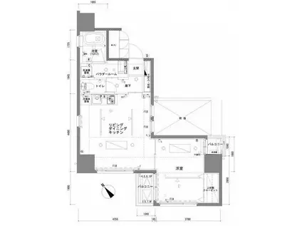 THE TACT YOKOHAMA(1LDK/10階)の間取り写真