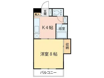 ファミール萩野町(1K/5階)の間取り写真