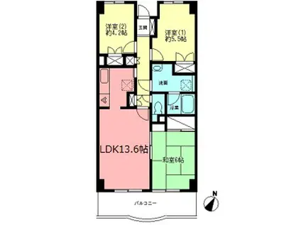 ロゼール壱番館(3LDK/3階)の間取り写真
