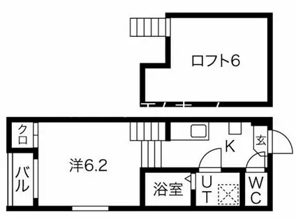 ハーモニーテラス靖国町(1K/1階)の間取り写真