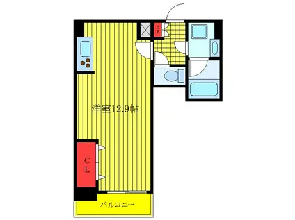 KDXレジデンス大山(ワンルーム/8階)の間取り写真