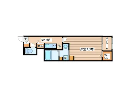 ファミール(1K/1階)の間取り写真