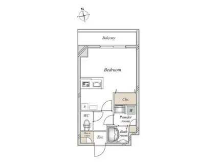 LOC S YOKOHAMA BAYSIDE(ワンルーム/2階)の間取り写真