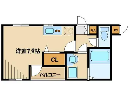 INFINITA(ワンルーム/2階)の間取り写真