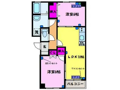 アーバンハイツ21(2LDK/1階)の間取り写真